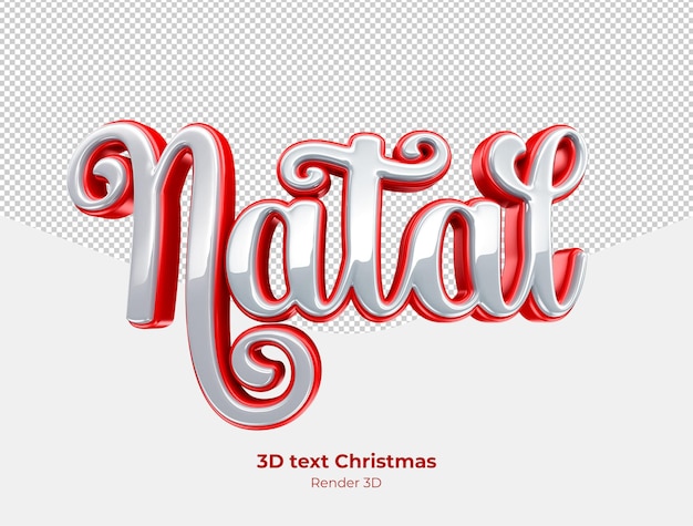 3d render texto letras navidad pt br