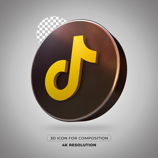 3D render tiktok icono aislado