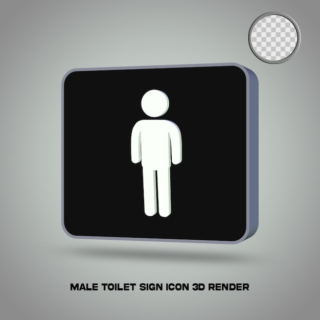 3D-Render-Toilettenzeichen-Symbol männlich psd