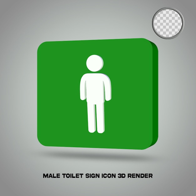 3D-Render-Toilettenzeichen-Symbol männlich psd