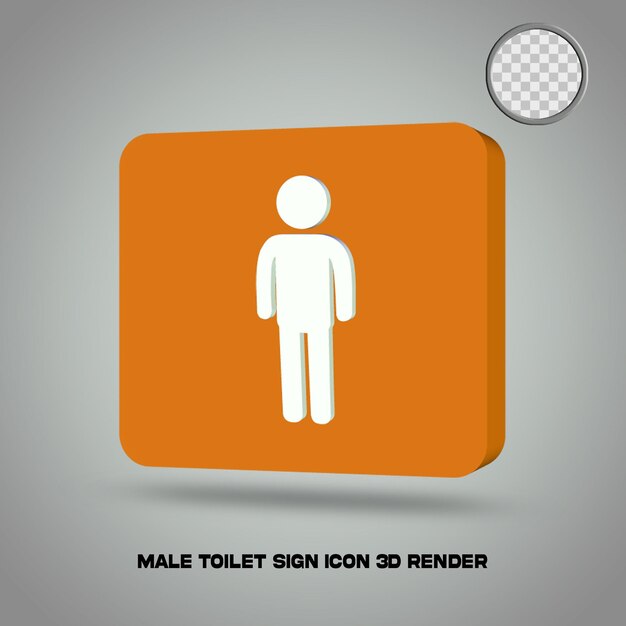 3D-Render-Toilettenzeichen-Symbol männlich psd