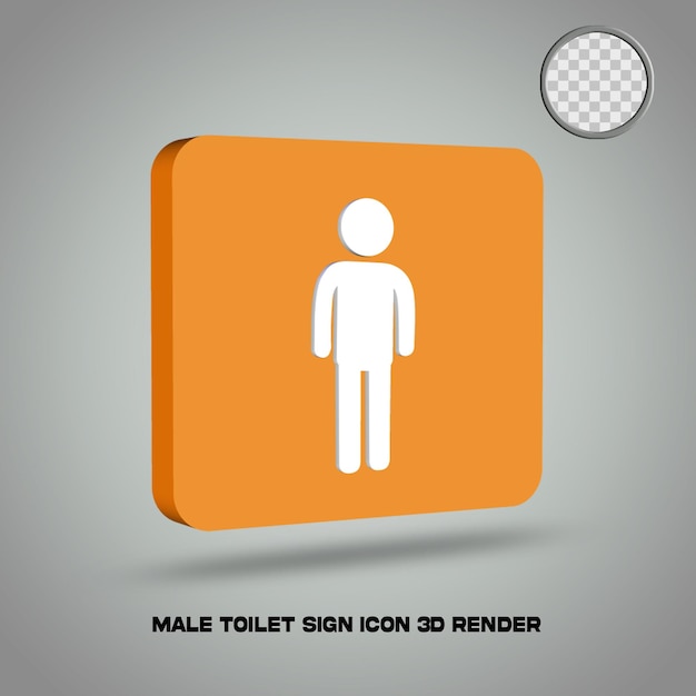 3D-Render-Toilettenzeichen-Symbol männlich psd