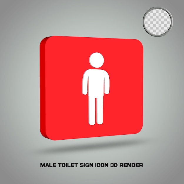 3D-Render-Toilettenzeichen-Symbol männlich psd