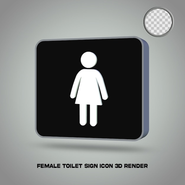 3D-Render-Toilettenzeichen-Symbol weiblich psd