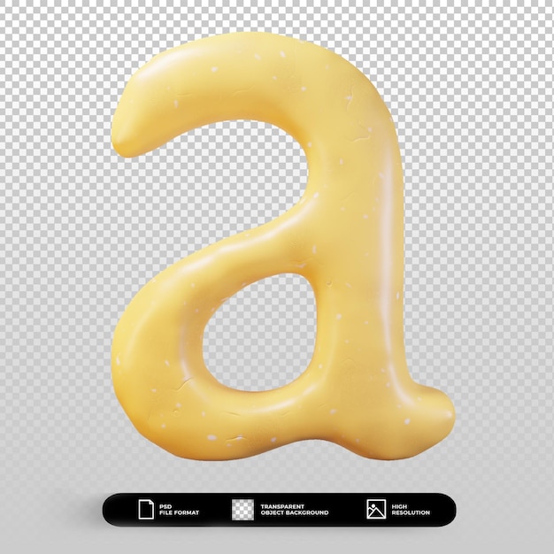 3d-render-ton-stil buchstabe a