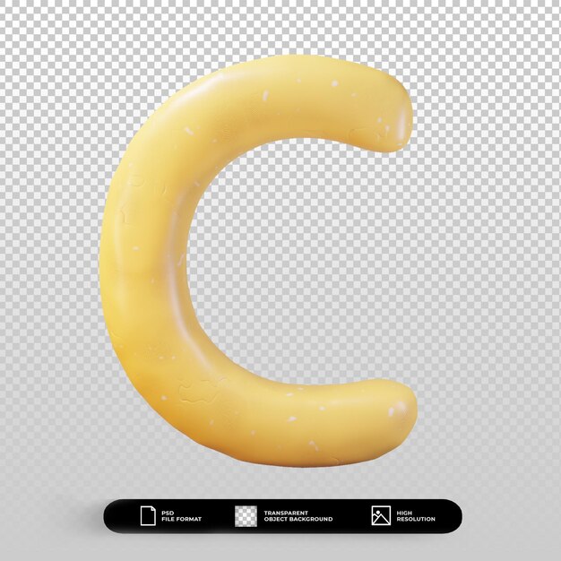 3D-Render-Ton-Stil Buchstabe c