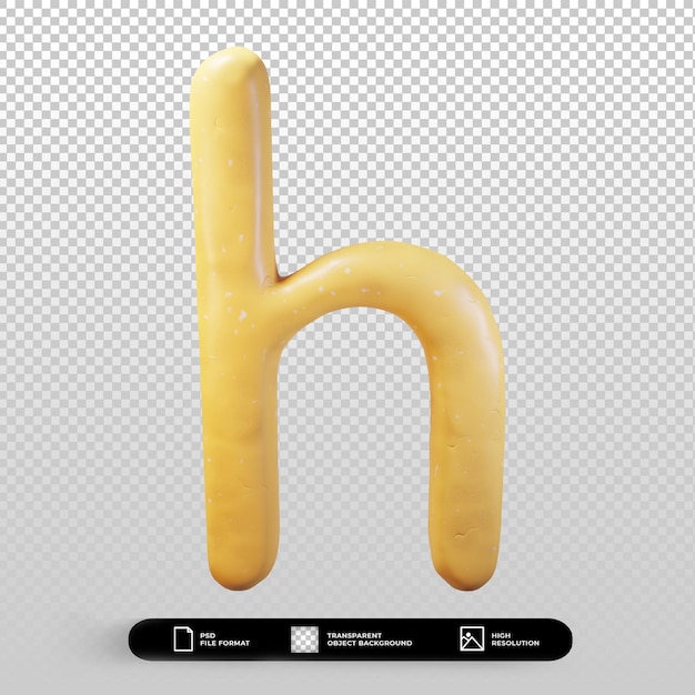 3d-render-ton-stil buchstabe h