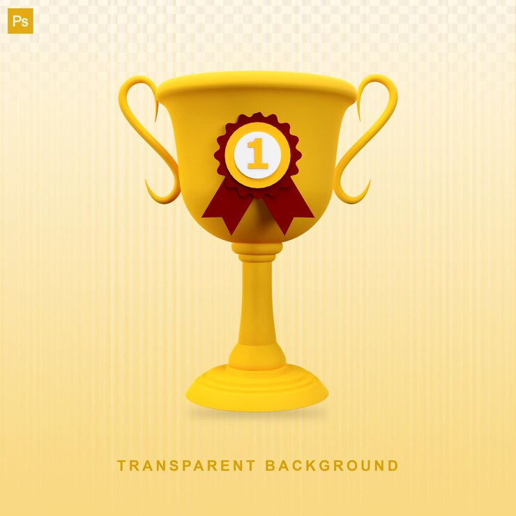 3d render trofeo de oro aislado