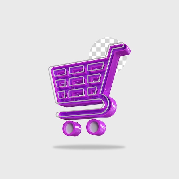 3D-Render-Trolley-Icon-Design