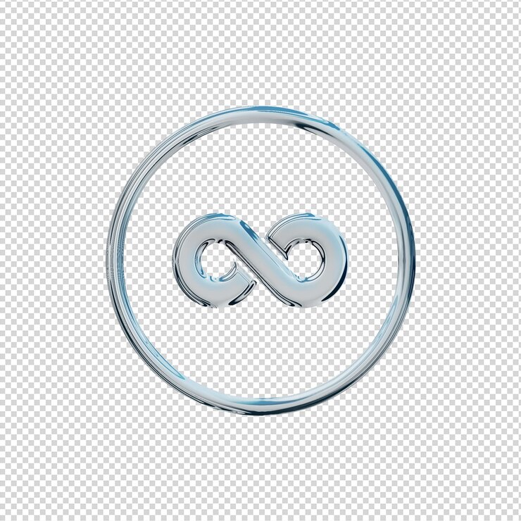PSD 3d render twoo icono cromo brillante