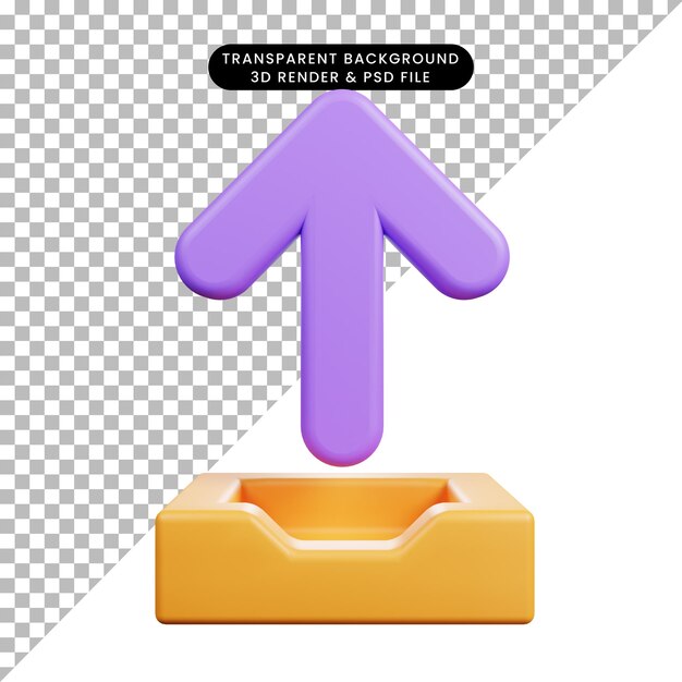 3d render ui icon of upload