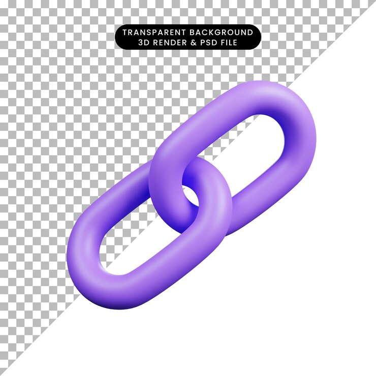 PSD 3d-render-ui-symbol von kettenverknüpfung