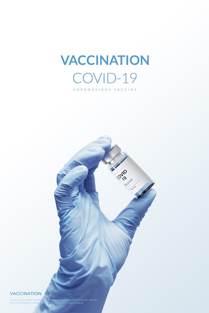 PSD 3d render vacinação vacina contra coronavírus