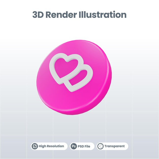 3D Render Valentine con icono de anillo de compromiso para UI UX Web Mobile App Social Media Promotion