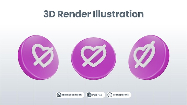 3D Render Valentine con icono de cinta para UI UX Web Mobile App Social Media Promotion