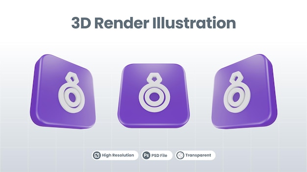 3D Render Valentine con icono de cinta para UI UX Web Mobile App Social Media Promotion
