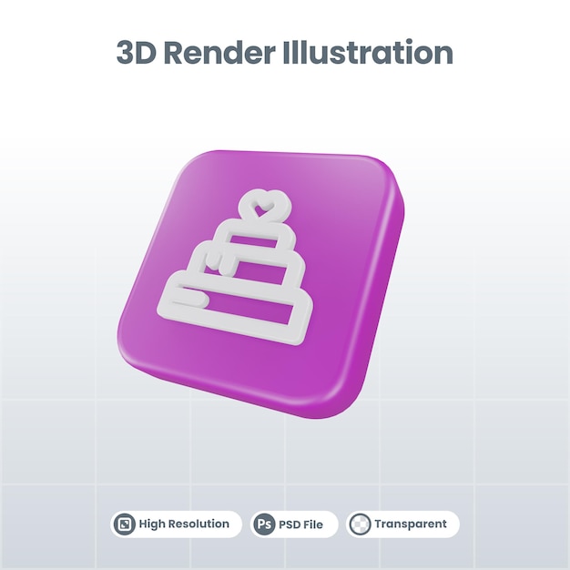 3d render valentine con icono de cupido para ui ux web mobile app social media promotion