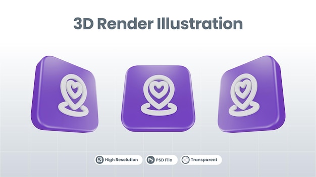 3D Render Valentine con icono de invitación para UI UX Web Mobile App Social Media Promotion