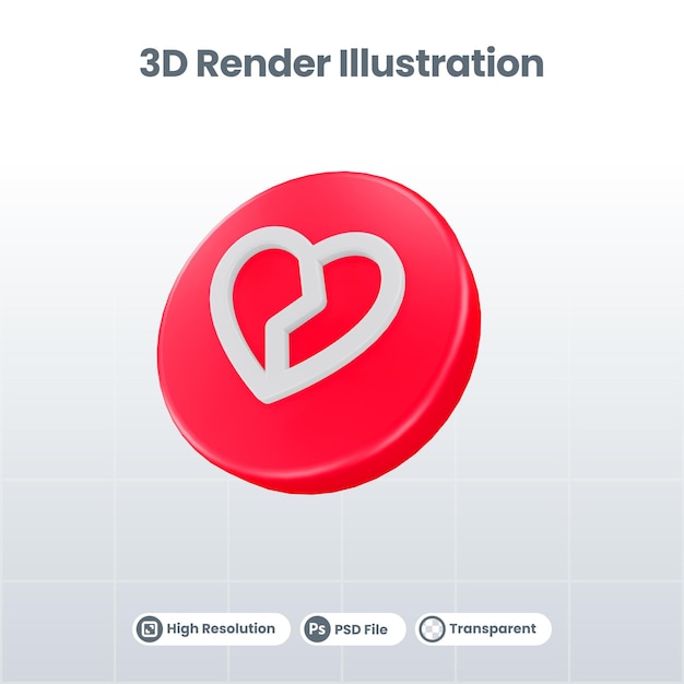 3d render valentine con icono de luna de miel para ui ux web mobile app social media promotion