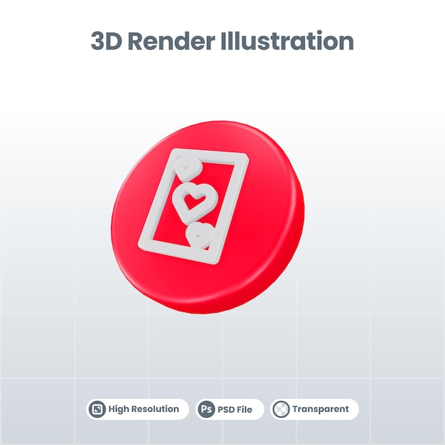 3d render valentine con icono de mapa pin para ui ux web mobile app social media promotion