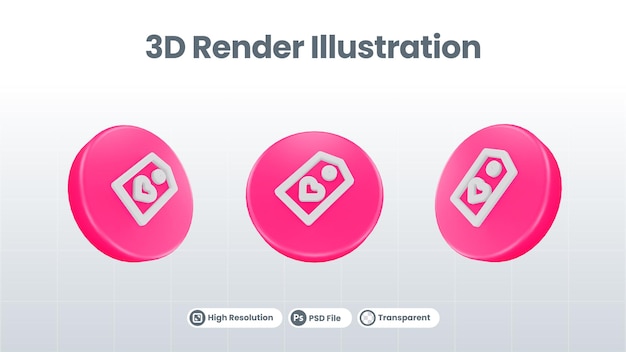 3d render valentine con icono de presentación para ui ux web mobile app social media promotion