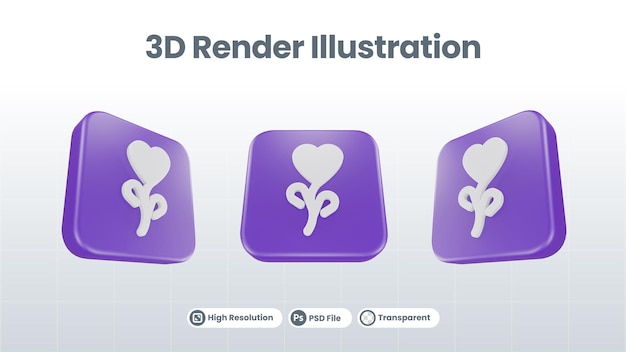 3D Render Valentine con icono de regalo para UI UX Web Mobile App Social Media Promotion
