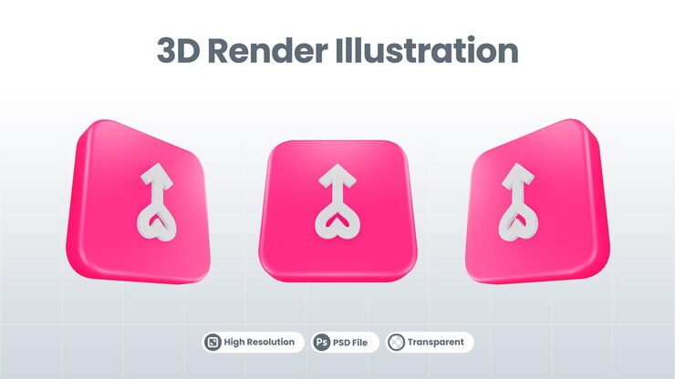 PSD 3d render valentine con icono de taza para ui ux web mobile app social media promotion