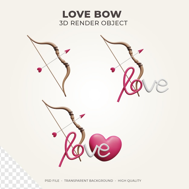 3D-Render Valentine Love Bow