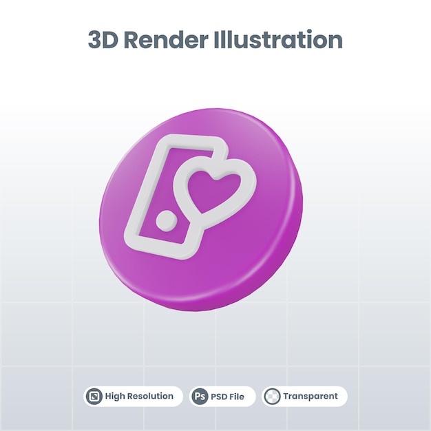 3D Render Valentine mit Augensymbol für UI UX Web Mobile App Social Media Promotion