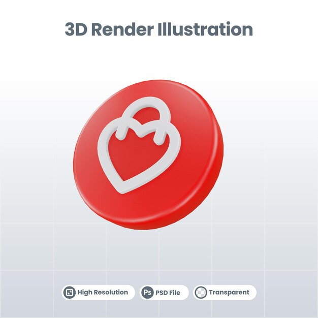 3D Render Valentine mit Benutzersymbol für UI UX Web Mobile App Social Media Promotion