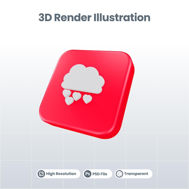 3D Render Valentine mit Buchsymbol für UI UX Web Mobile App Social Media Promotion