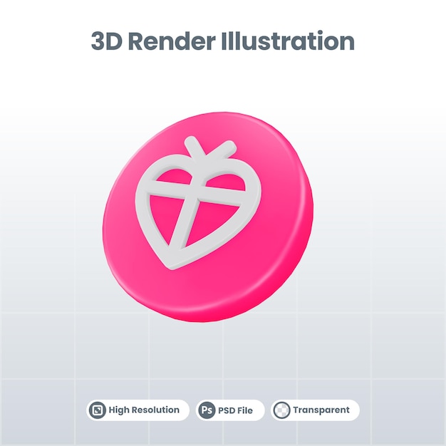 3d render valentine mit chat-symbol für ui ux web mobile app social media promotion