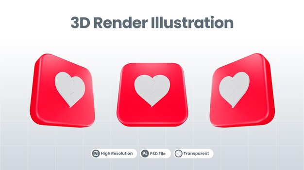 3D Render Valentine mit Kalendersymbol für UI UX Web Mobile App Social Media Promotion