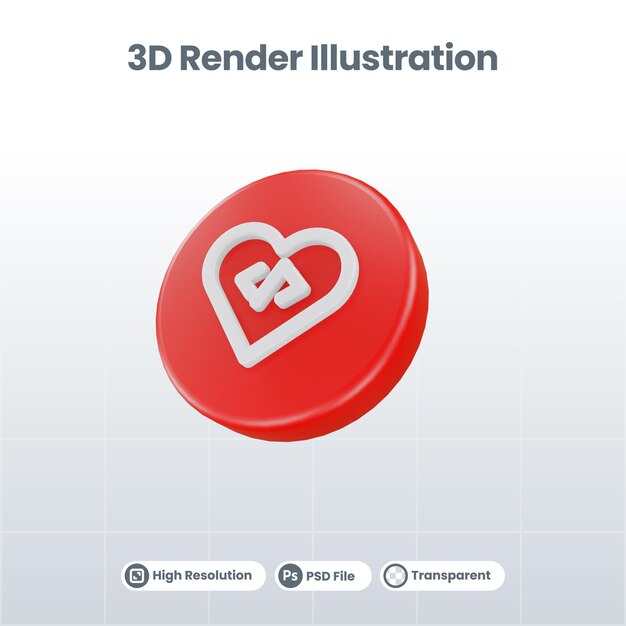 3D Render Valentine mit Ringsymbol für UI UX Web Mobile App Social Media Promotion