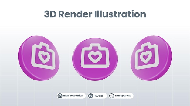 3D Render Valentine mit Stirnband-Symbol für UI UX Web Mobile App Social Media Promotion