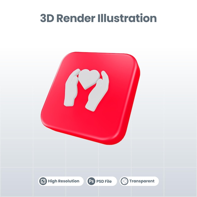 3D Render Valentine mit Telefonsymbol für UI UX Web Mobile App Social Media Promotion