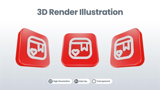 3d render valentine with cupid icon for ui ux web mobile app social media promotion