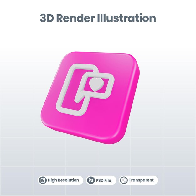 3D Render Valentine With incontri Icona per UI UX Web Mobile App Promozione sui social media