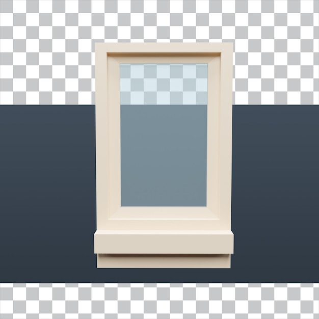 3D render ventana dibujos animados aislado