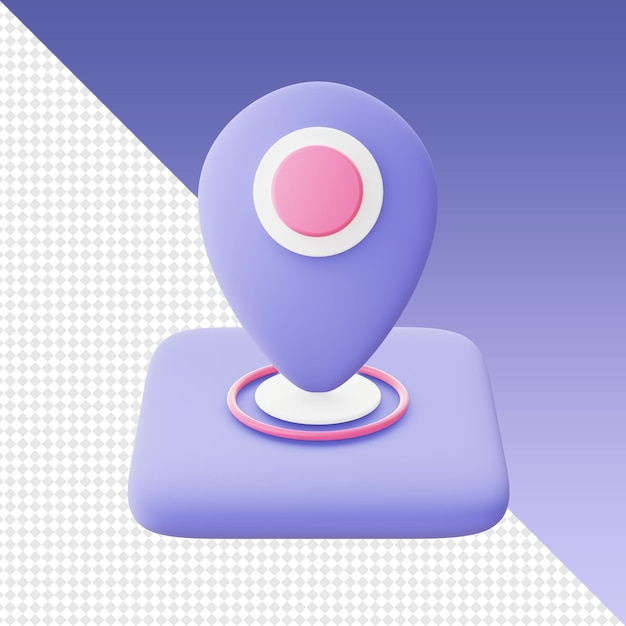 3D-Render-Vorlage für einfache Kartenzeigersymbole für UI-UX-Web-Mobile-Apps-Social-Media-Designs
