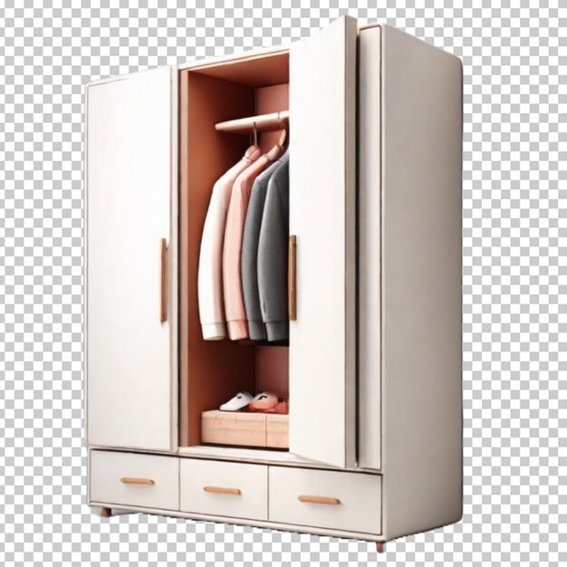 PSD 3d render wardrobe png psd