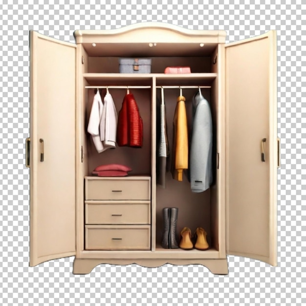 PSD 3d render wardrobe png psd