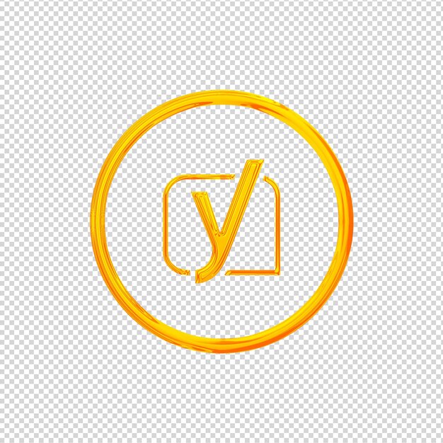 3D-Render-Yoast-Symbol glänzendes Gold