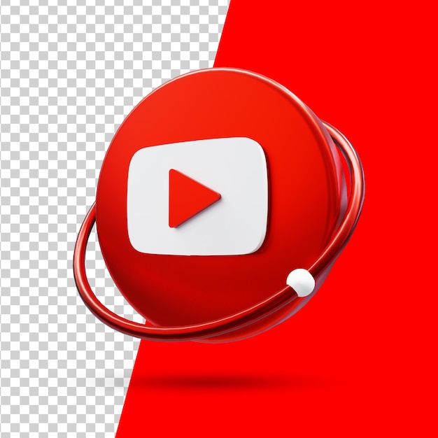 3d render youtube icon premium psd