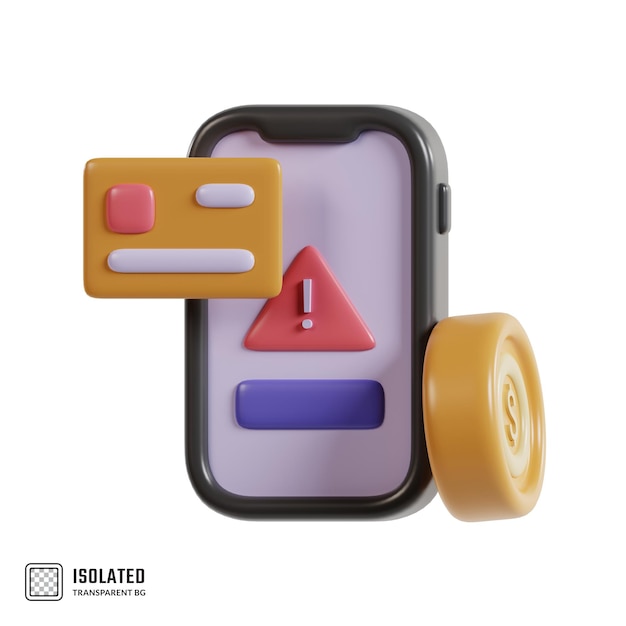 3D-Render-Zahlung fehlgeschlagen Symbol