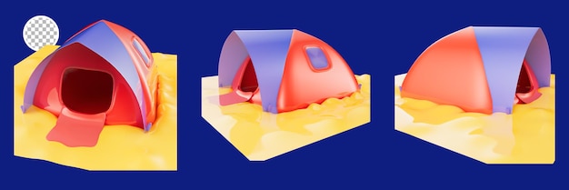 3d-render-zelt-camping-reise-symbol