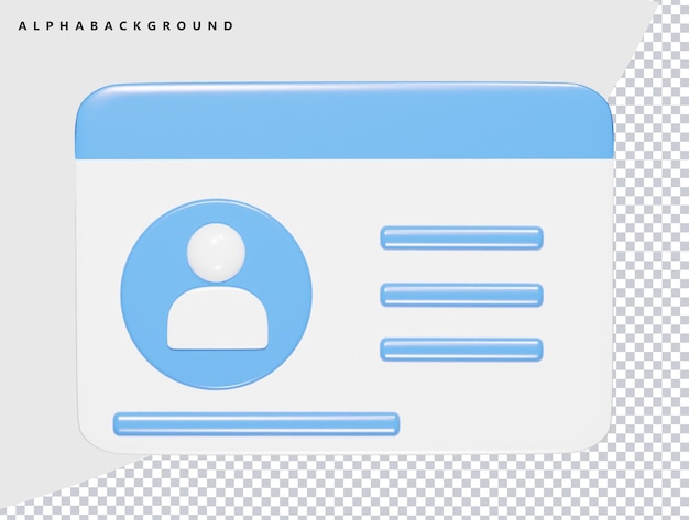 PSD 3d-renderdarstellung des ausweissymbols