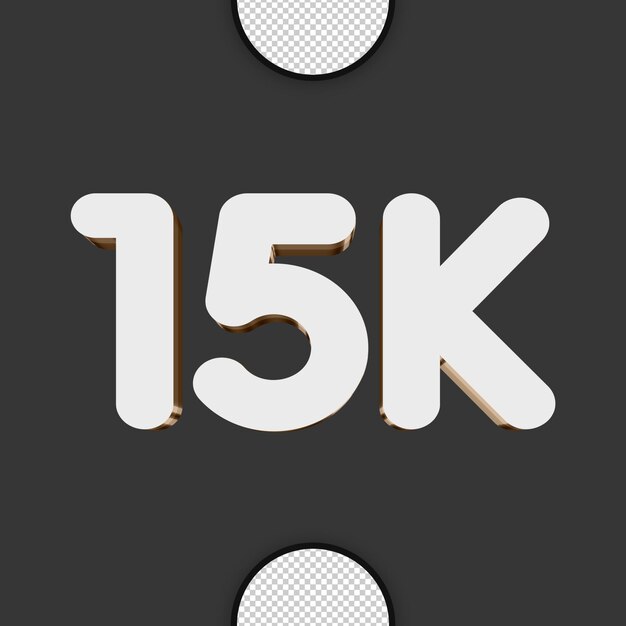 3D-Rendered 15K-Zahl