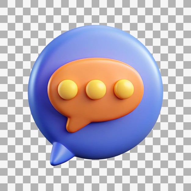 3D rendered chat bubble icon for online messaging and communication