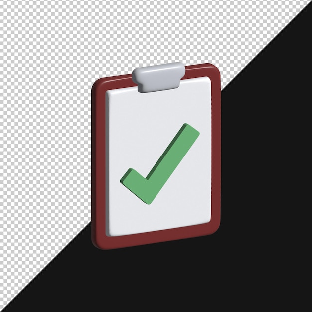 3D-Rendered-Clipboard mit Abzeichen